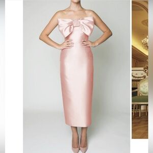 Alexia Maria Bettina Silk and Wool Midi Dress